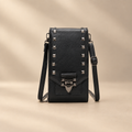 Rivet shoulder bag on warm ivory studio background, view 7